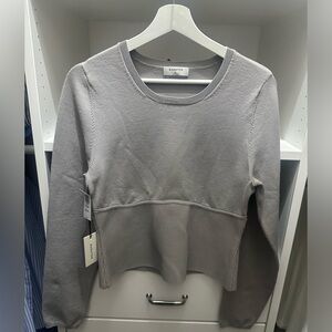 Babaton - Sculpt Knit Empire Longsleeve - Opal Grey - Size XL